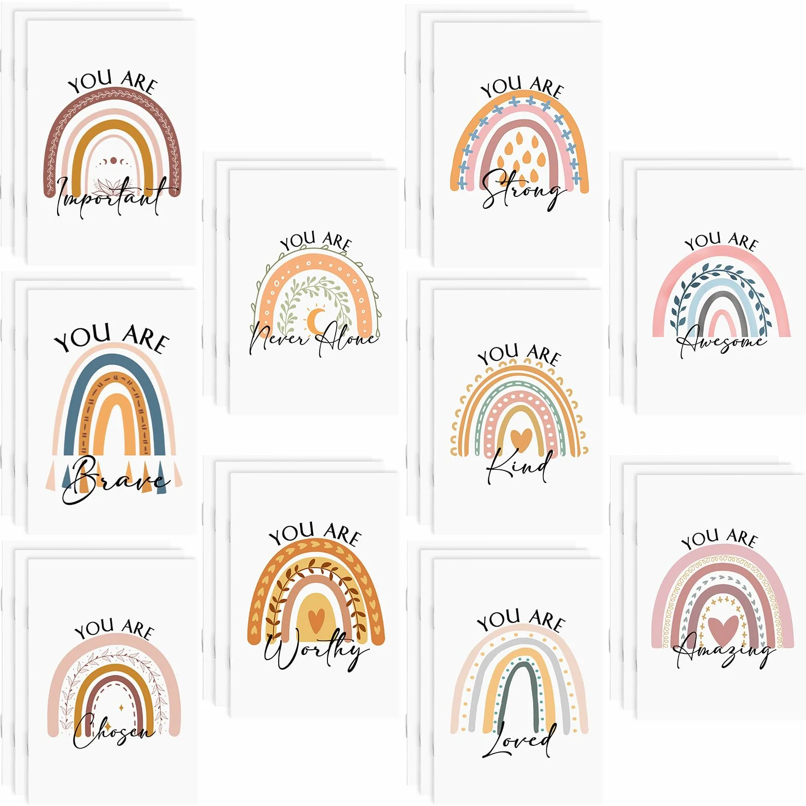 Fumete 100 mini diari motivazionali bulk arcobaleno tascabili quaderni ispiratori piccoli taccuini divertenti per scrivere colleghi diario di viaggio forniture per insegnanti dipendenti per ufficio