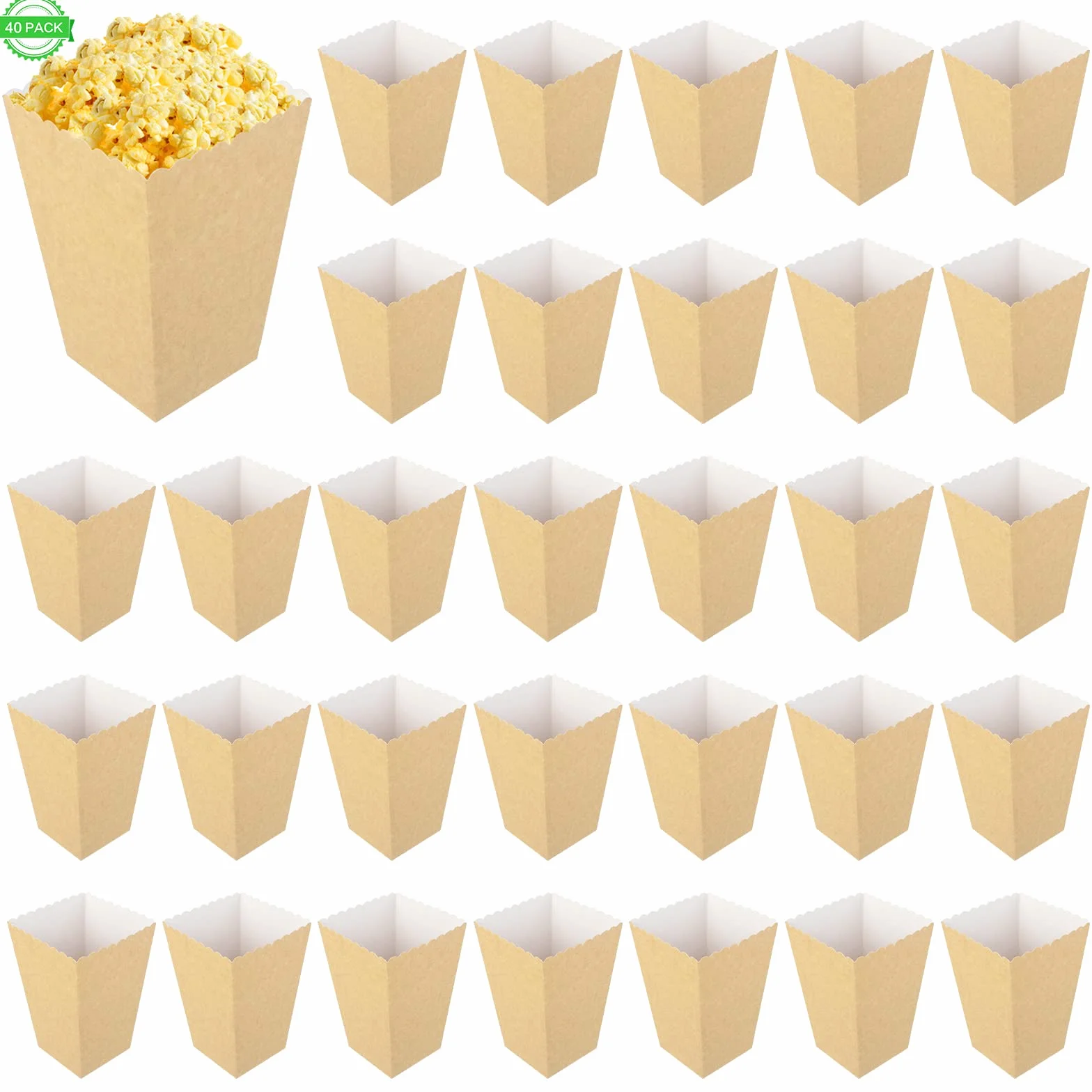 Scatole per popcorn da 40 pezzi in carta kraft per cinema e feste