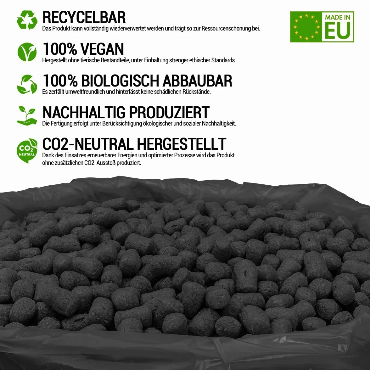 verpacking chips da imballaggio BIO in amido di mais [colore e quantità a scelta] materiale di riempimento per pacchi 25 litri - nero