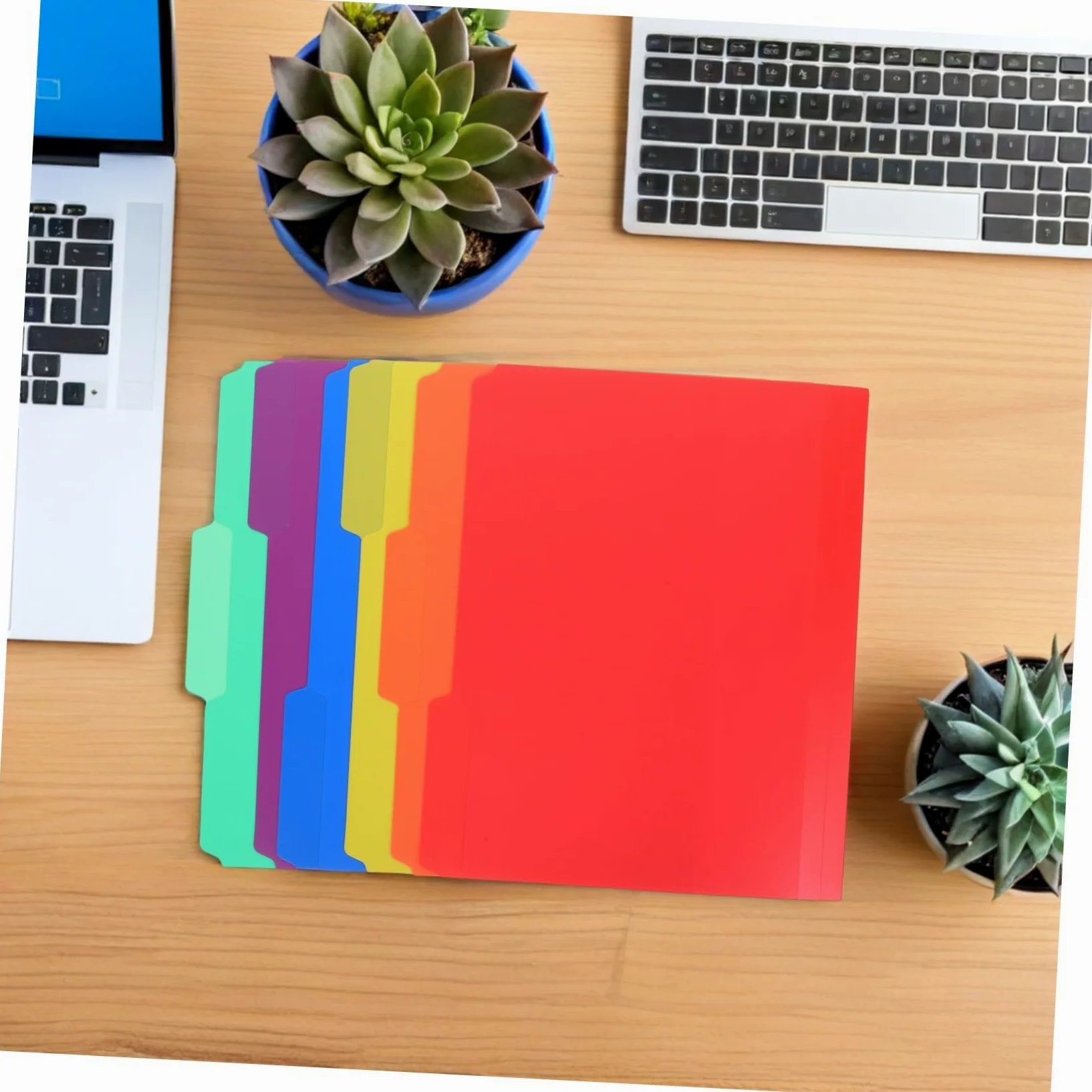 Alasum 36 Pezzi Cartellina di Carta Plastica con 1/3 Cut con Linguette, Organizer Ufficio Documenti per Gestione Progetti e Archiviazione Efficiente Risparmio Spazio