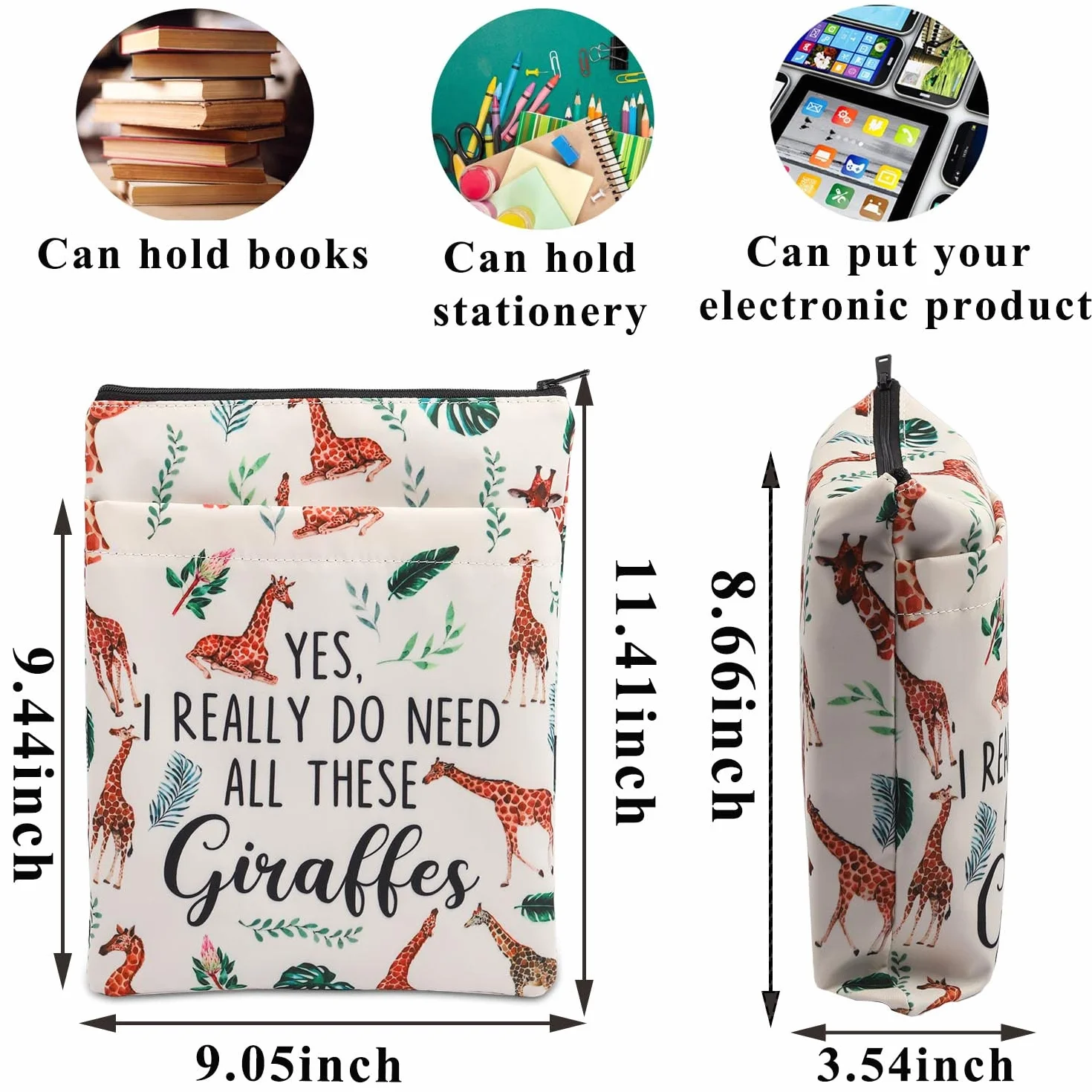 Regalo giraffa amante animali, PLITI I Really Do Need All These Giraffes Book Sleeve per donne