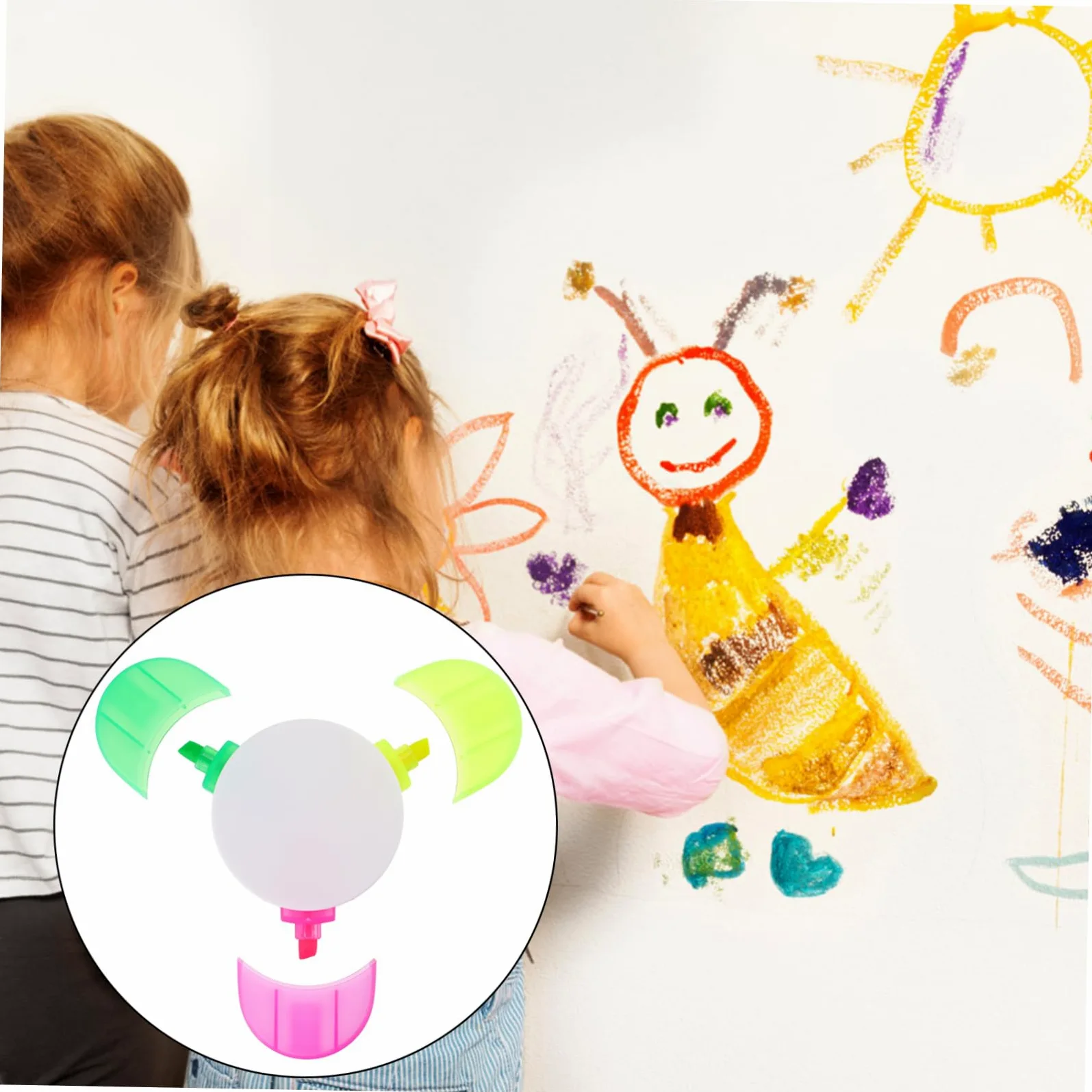 Housoutil 3 Set Fluorescenti Evidenziatori Colorati Per Scuola E Ufficio Per Scrittura 5 Pezzi * 3