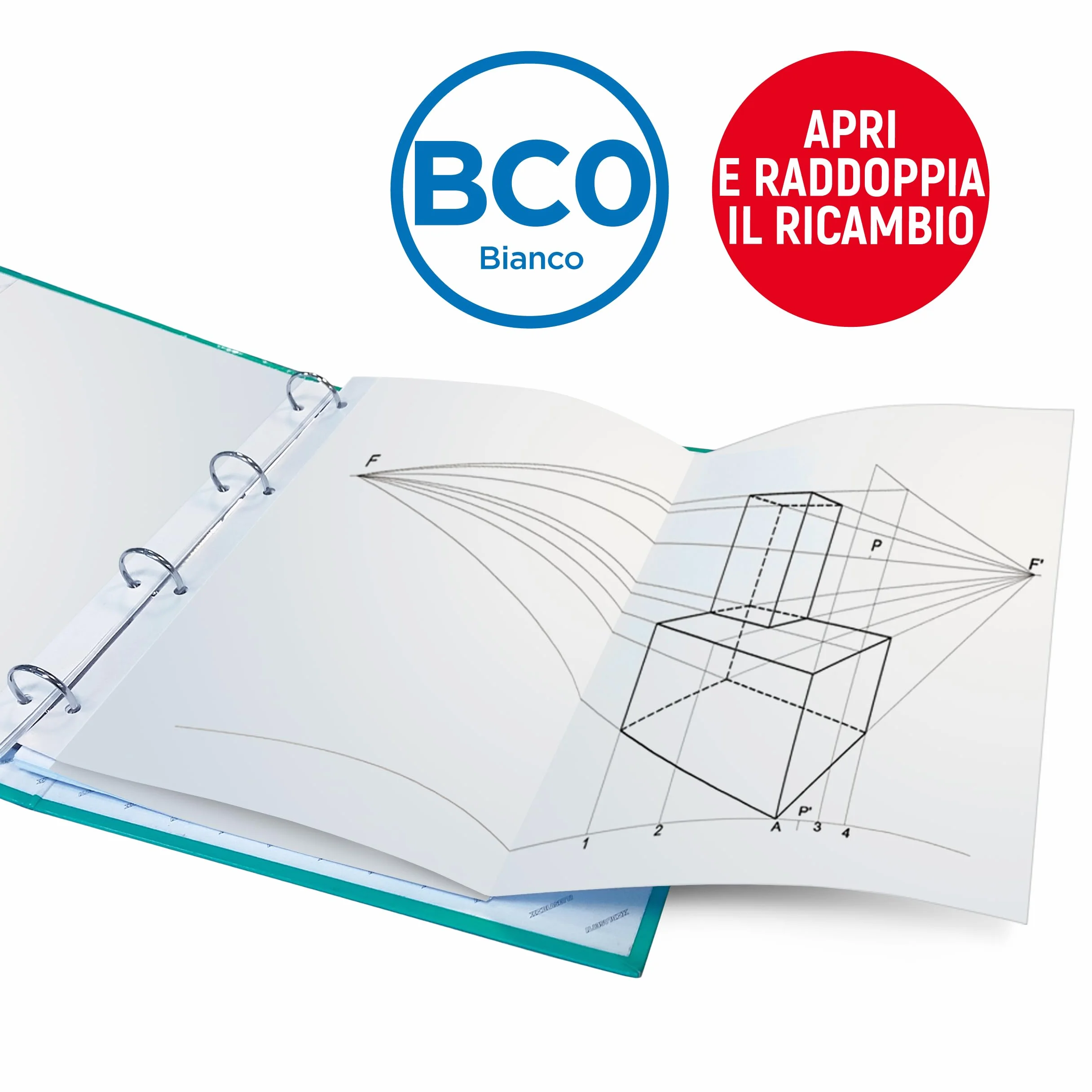 Blasetti Ricambi DOPPI Fogli A4 100gr con fori archiviazione