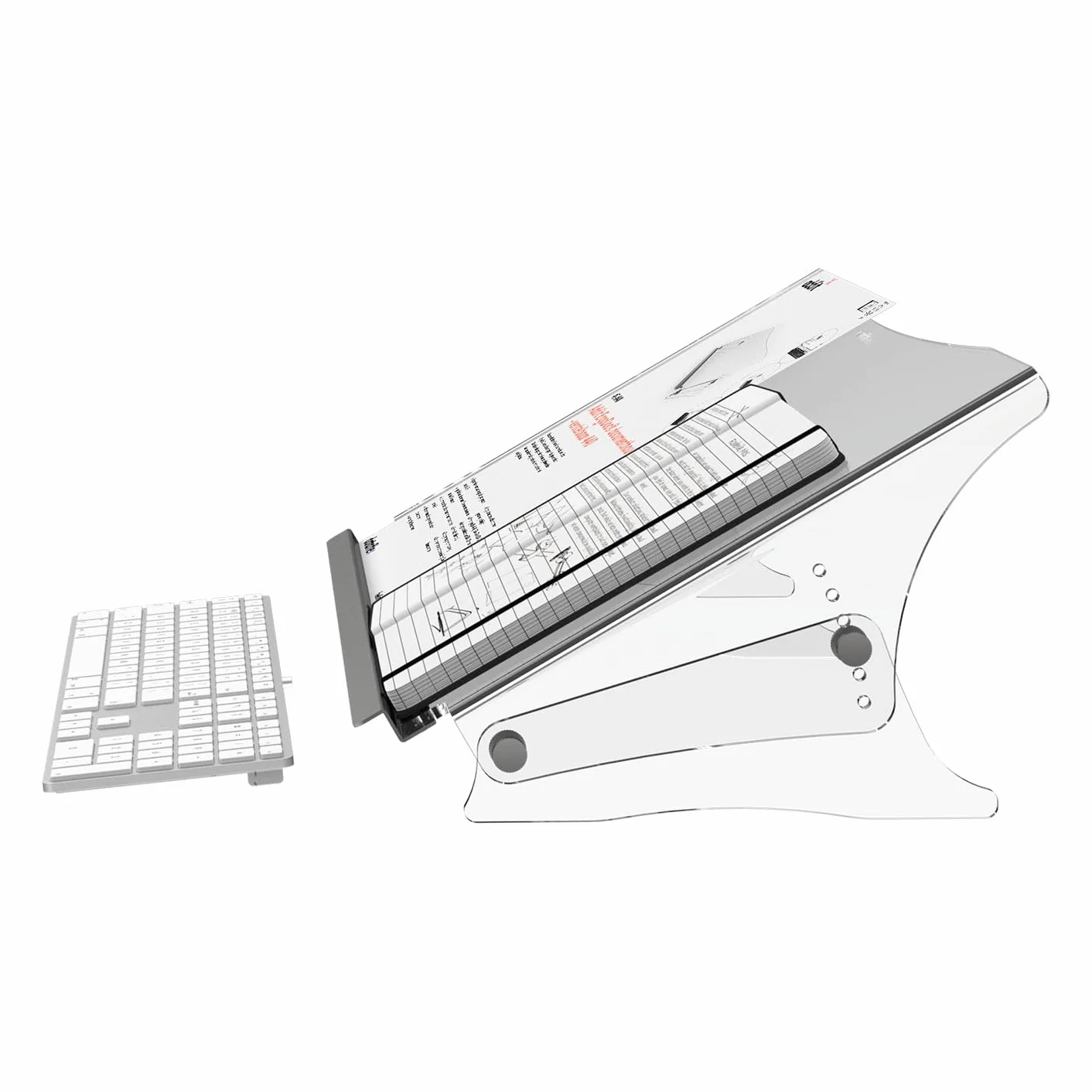 Dataflex Addit ErgoDoc Porta Documenti Regolabile 440 Acrilico Trasparente A3 Ergonomico