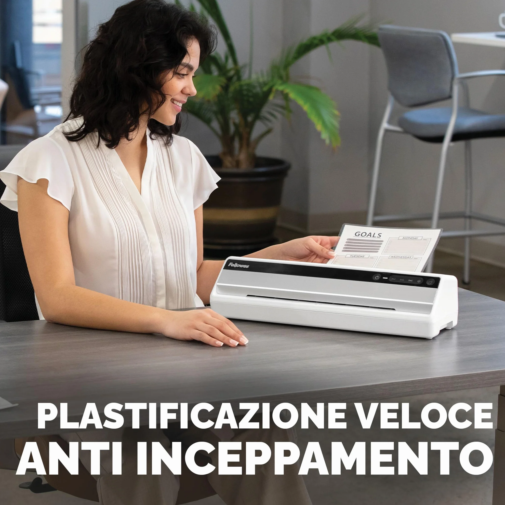 Fellowes Saturn A3 Plastificatrice per piccoli uffici – InstaHeat, pronta in 60 secondi, anti-inceppamento, spegnimento automatico – per pouches 80/100/125 micron – include 10 pouches – casa e ufficio