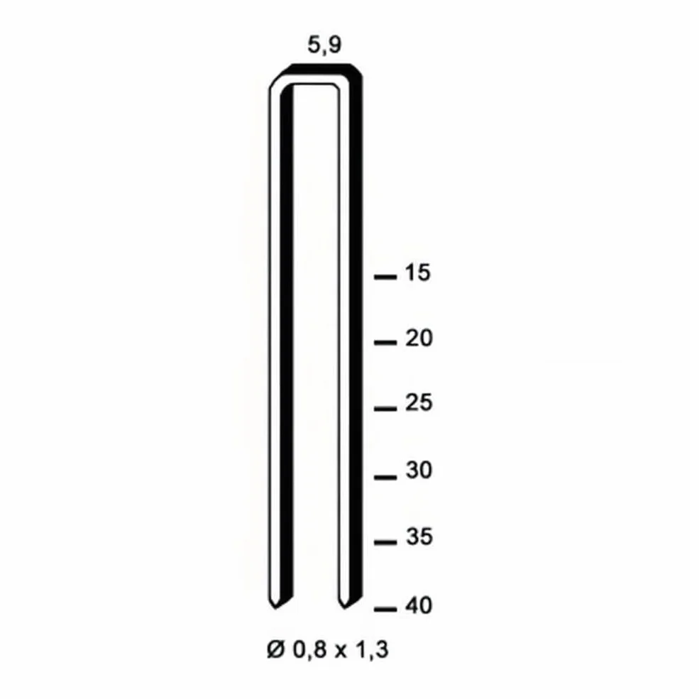 4000 punti metallici zincati K-25-5.9x25x0.8x1.3 mm - D-Work