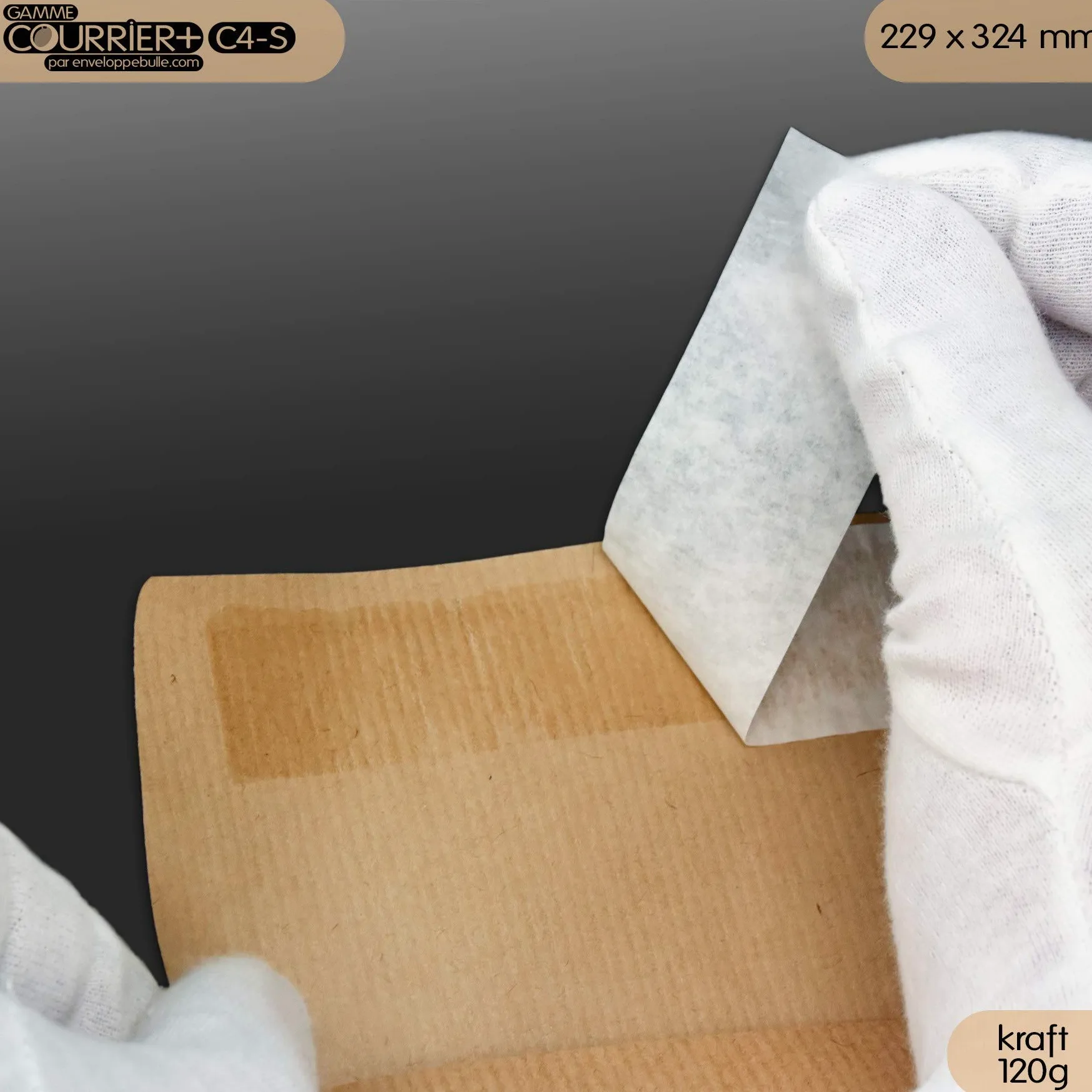 Buste in carta Kraft, 120 g, a soffietto, formato C4