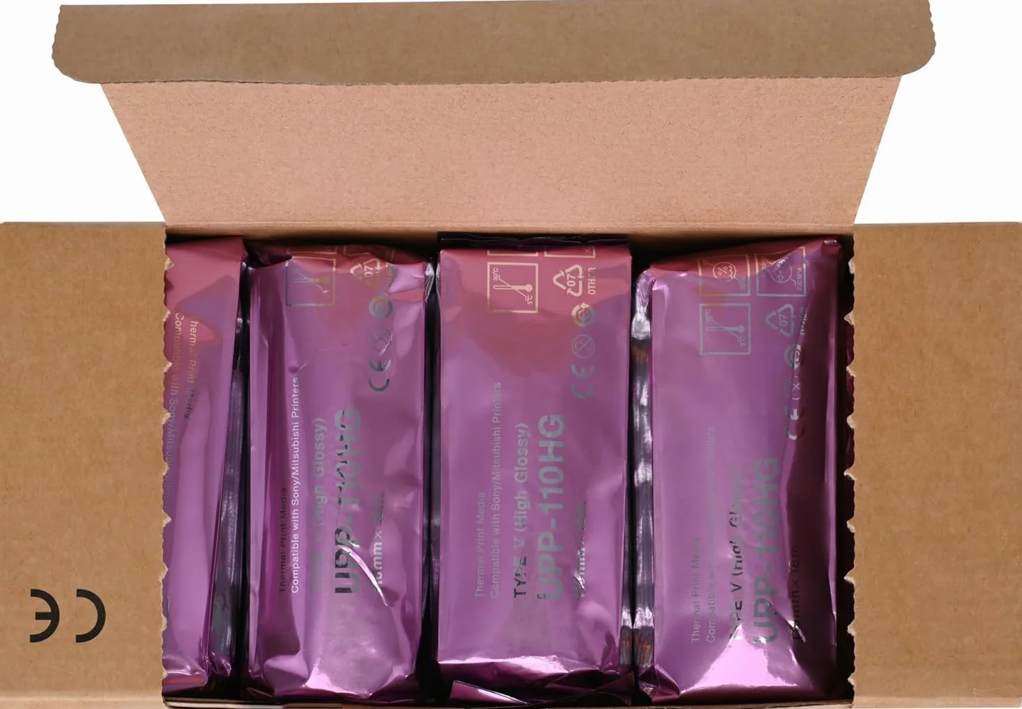 Film/media compatibili di ultrasuono UPP-110HG High Gloss Carta 10 Rotoli, Tipo V High Gloss Thermal Print Film/Media