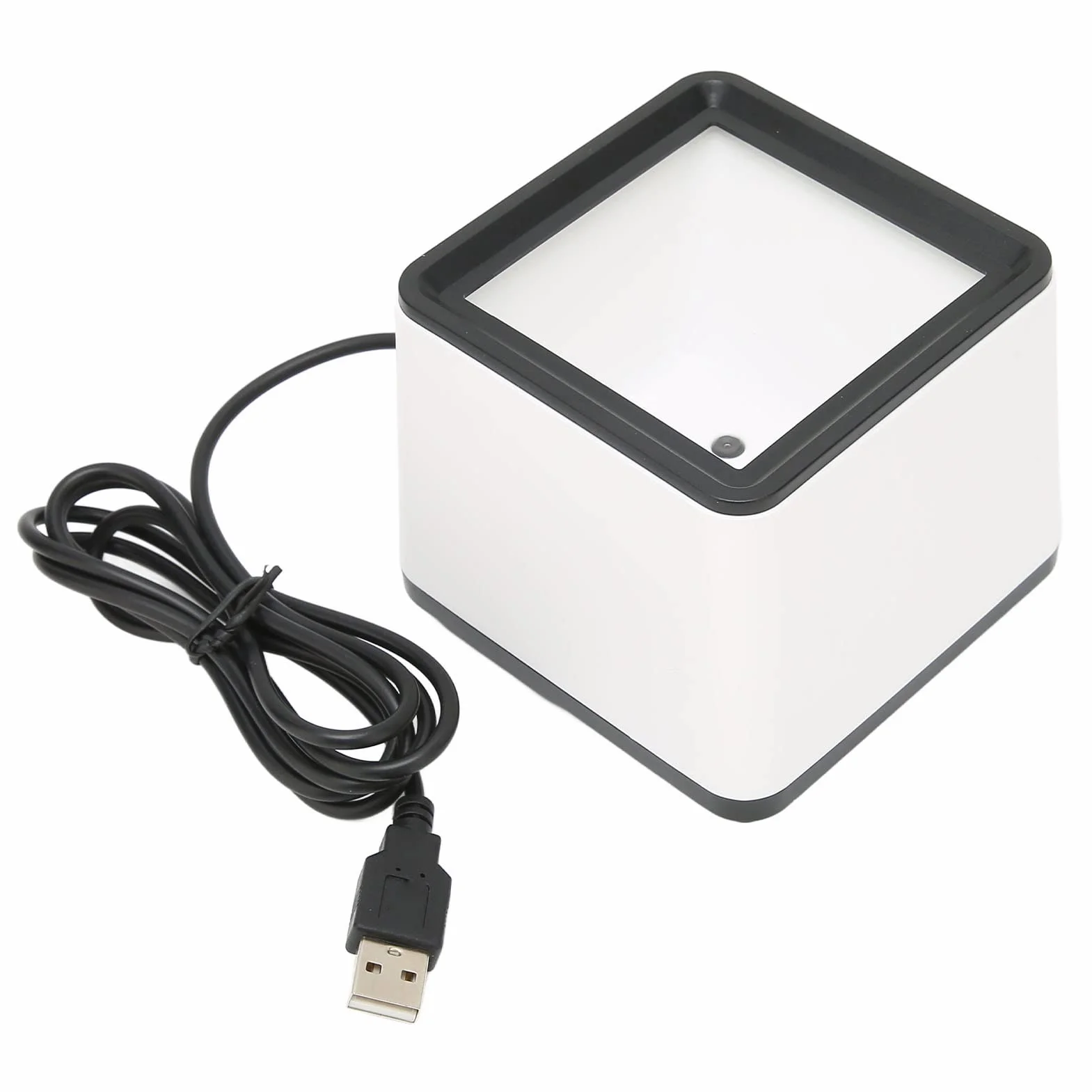 Goshyda Scanner di Codici a Barre QR 2D 1D, Scanner per Lettore di Codici a Barre Automatico Desktop Cablato USB, Scanner di Codici a Barre per Pagamento Mobile Desktop a Mani Libere per