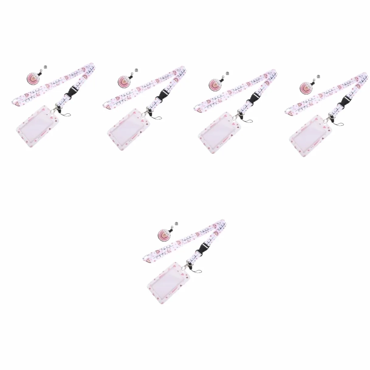 Operitacx 5sets Portabadge Con Cordino Custodia Per Con Design Per Scuola e Formali