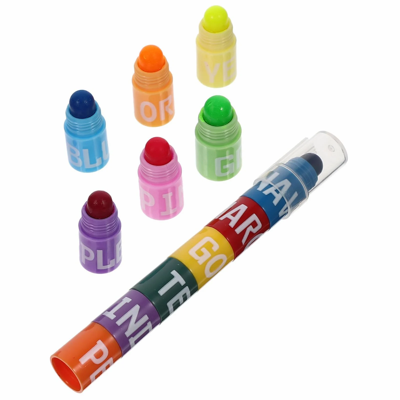 Homoyoyo 6 Set Penne Evidenziatrici Colorate con Punta Fine Design Splicing per Studenti Scrittura e Scrapbooking