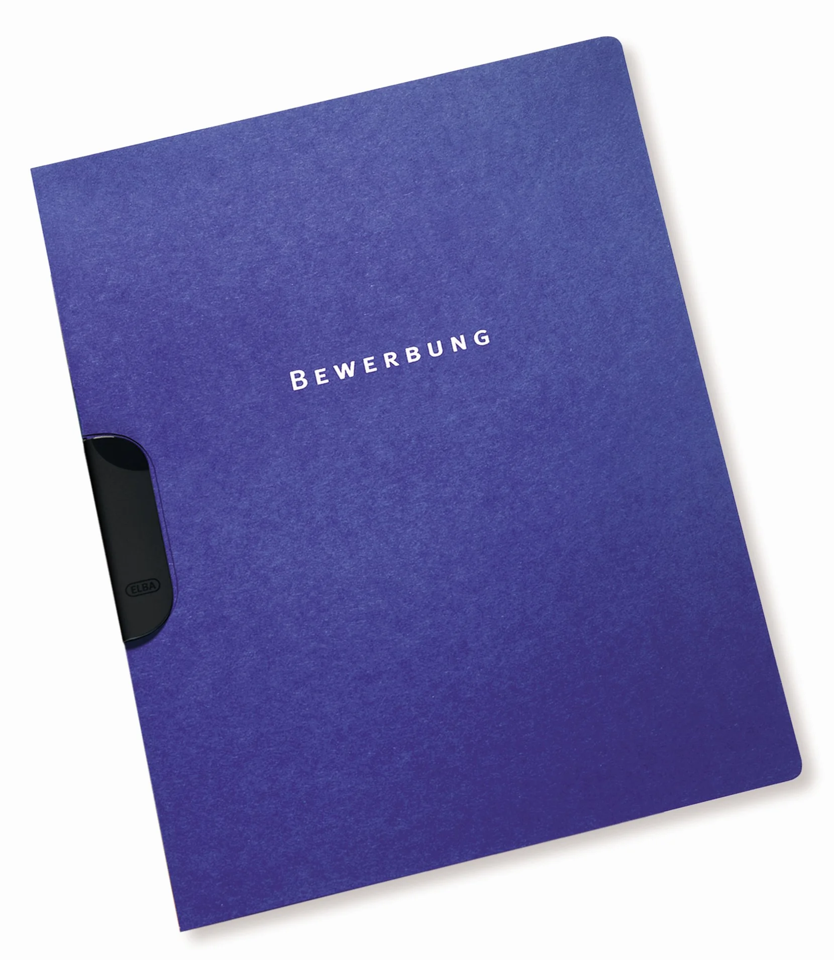 Elba 36411DB - Cartellina per CV con clip fermacarte, 2 parti, cartoncino di elevata qualità, capacità: 30 fogli in formato DIN A4, confezione da 10 pezzi, colore: blu scuro
