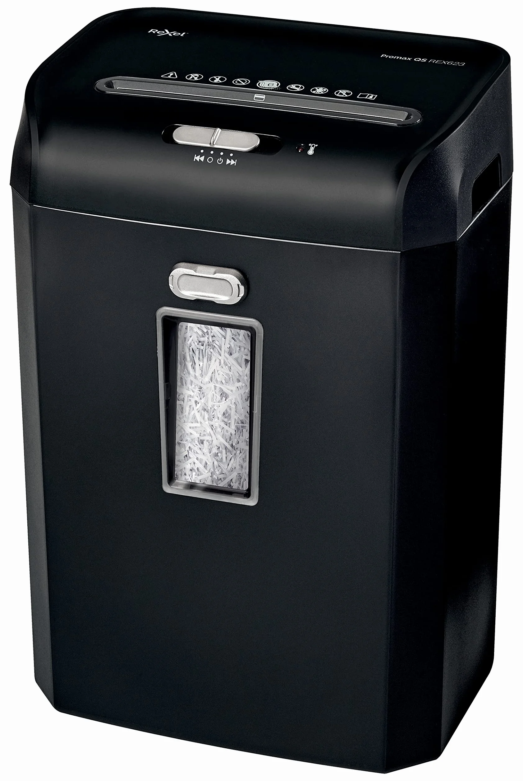 Rexel REX623 distruggidocumenti a taglio trasversale, distrugge 6 fogli, sicurezza P4, piccolo ufficio, contenitore da 23 l, ultra silenzioso, gamma ProMax QS, 2104581