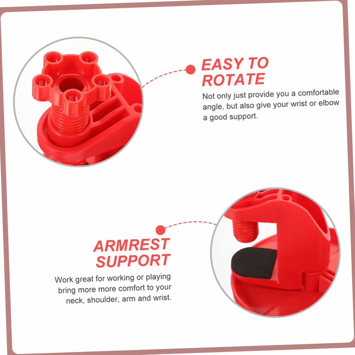 LALAFINA Poggiapolsi Ergonomico Confezione da 2 Pezzi in Gomma e Cotone Design Leggero e Facile da Installare Supporto per Polso Antisg Slip per Ufficio e Viaggio