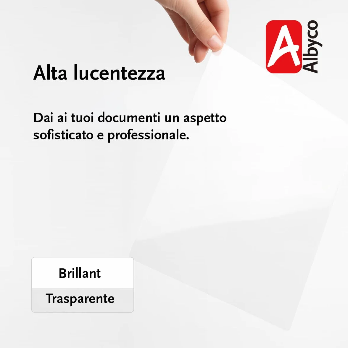 Albyco Copertine Rilegatura Trasparenti A4 0,20 mm 100 Pezzi