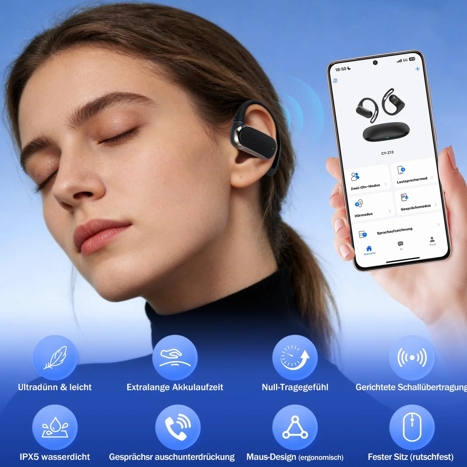cuffie traduttore AI, cuffie di traduzione 3 in 1 supporta 144 lingue, 4 modalità di traduzione, Bluetooth 5.4, Traduttore auricolare per viaggi, affari e apprendimento