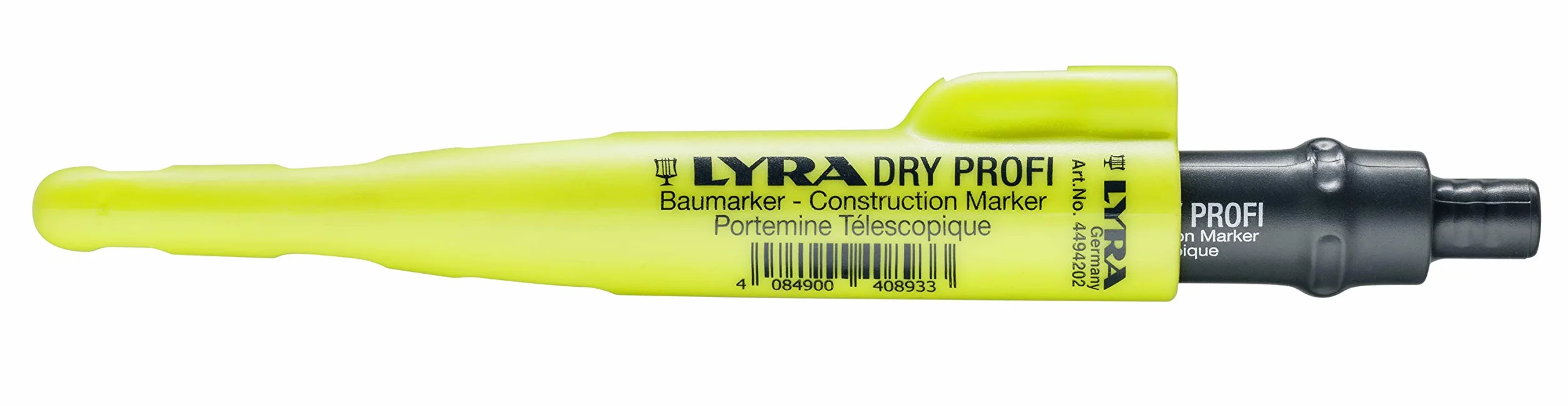Lyra DRY Matita per Edilizia Professionale 2B 2,8 mm con Temperamatite e Clip