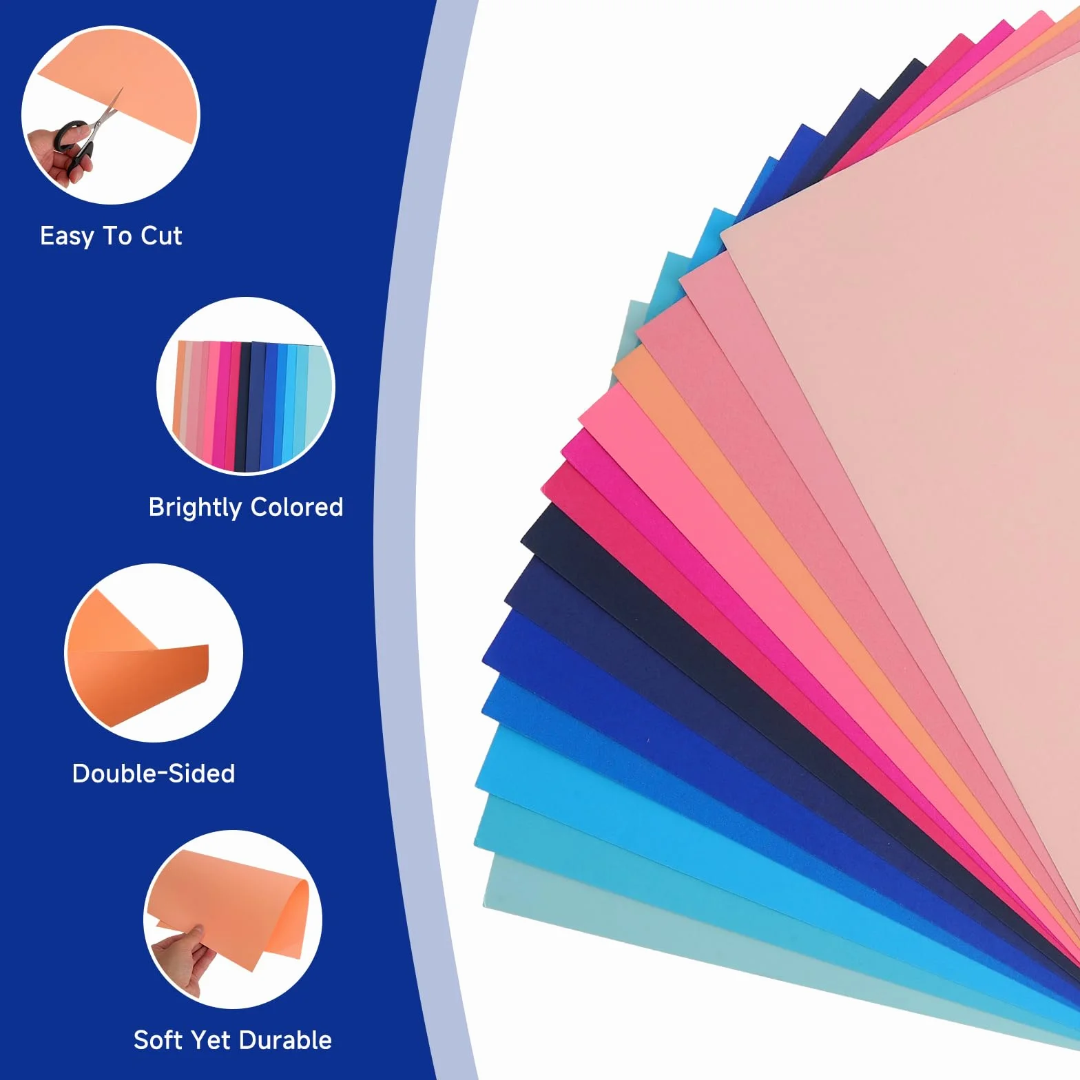 Cartoncino Colorato A4 14 tonalità Rosa Blu - Carta per Scrapbooking doppia faccia