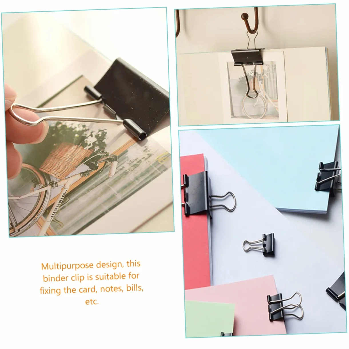 Fermagli Ufficio Binder Clips Neri 36pezzi in Ferro per Fogli | Raccoglitori Documenti Ufficio, Oggetti Scuola e Cartoleria Scuola, Clip Lenzuola, Festa Scuola Decor