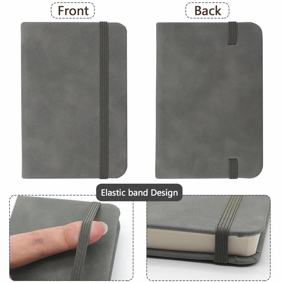 Taccuino A7 Mini Tascabile Pelle Copertina Rigida Righe 4 Pezzi