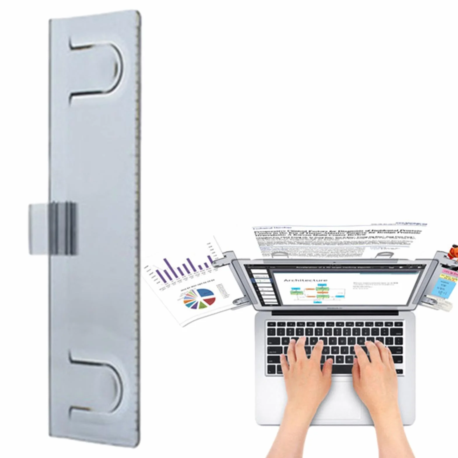 Cartella per computer portatile porta documenti monitor inserimento file bacheca messaggi adesivi 23,9 x 7 x 1,5 cm