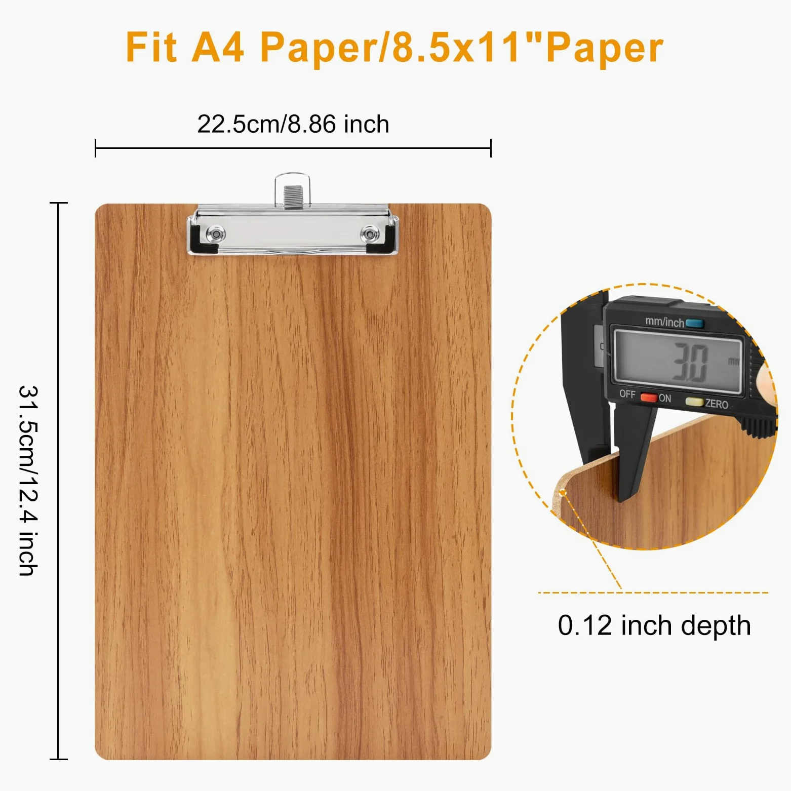 A4 Portablocco di Legno,10 Pezzi Portablocco con Pinza,Clipboard