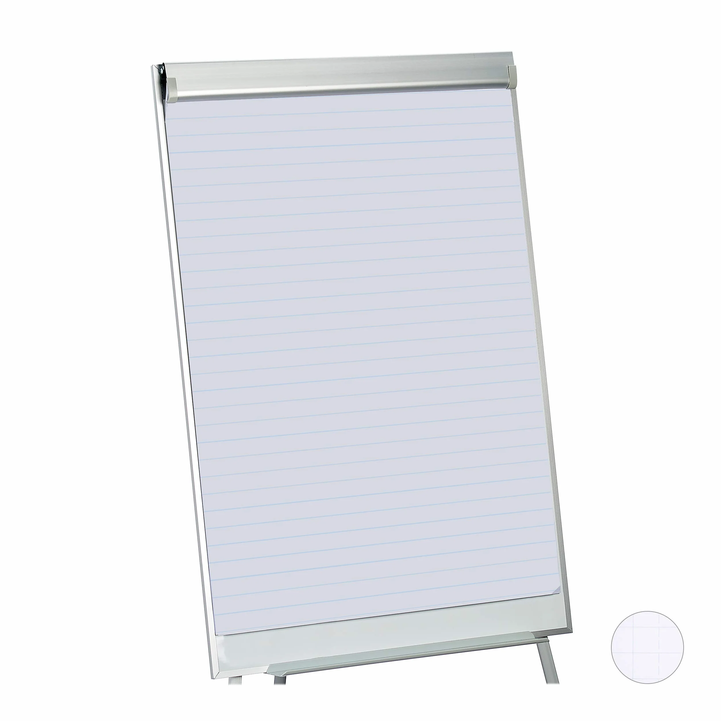 Relaxdays Blocco per Lavagna, 50 Fogli a Righe, Carta per Cavalletto Flip Chart Meeting, 60 g/m², 57,5 x 81 cm, Bianco