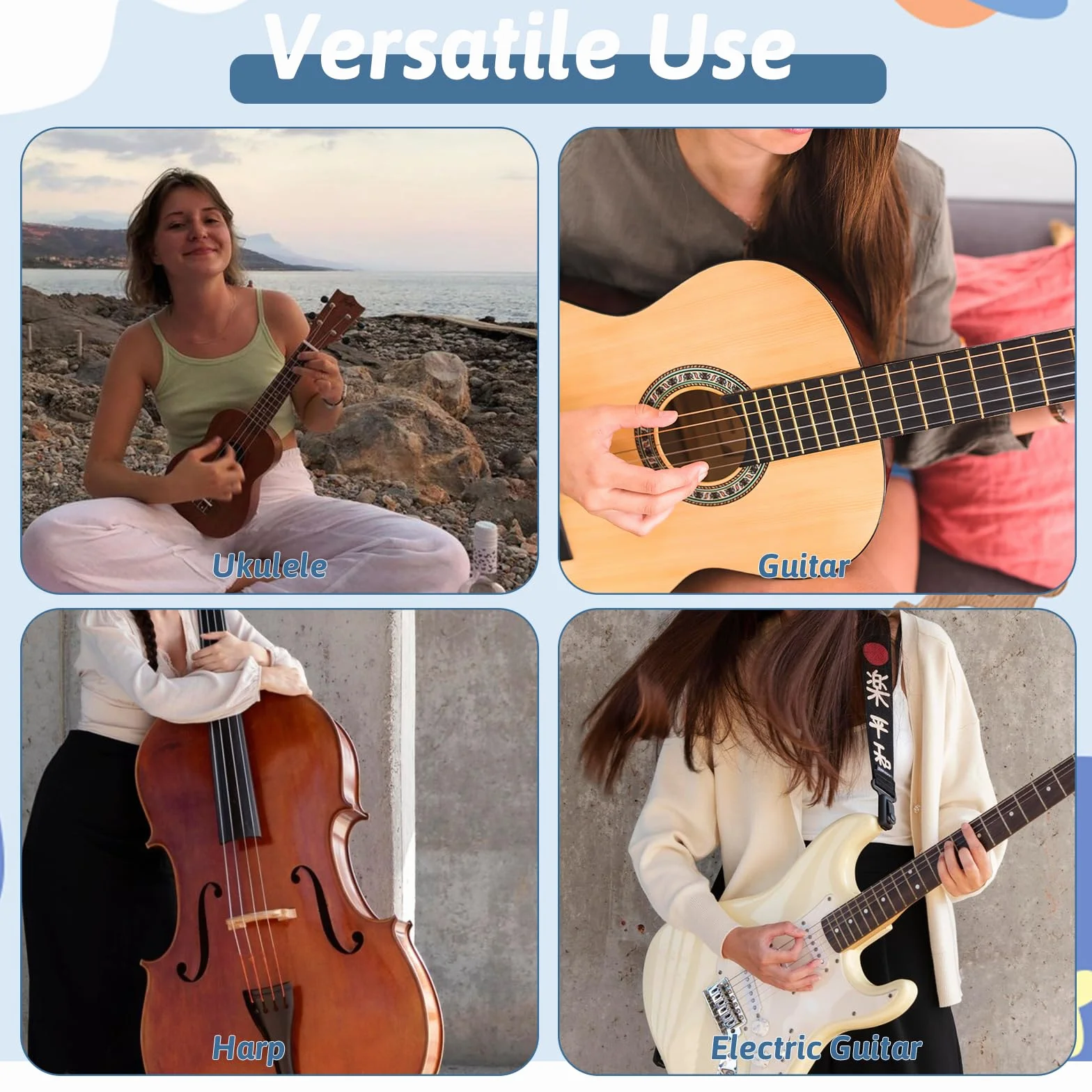 Protezioni per dita chitarra silicone antiscivolo 5 misure con plettri per chitarra ukulele trasparente