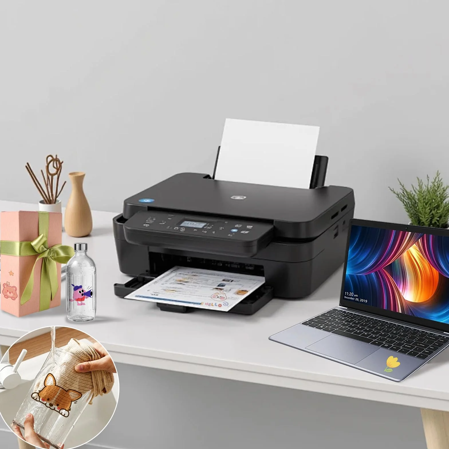 Fogli adesivi trasparenti stampabili A4 30 fogli Vinile trasparente autoadesivo per stampanti Inkjet Laser Asciugatura Rapida Alta Trasparenza