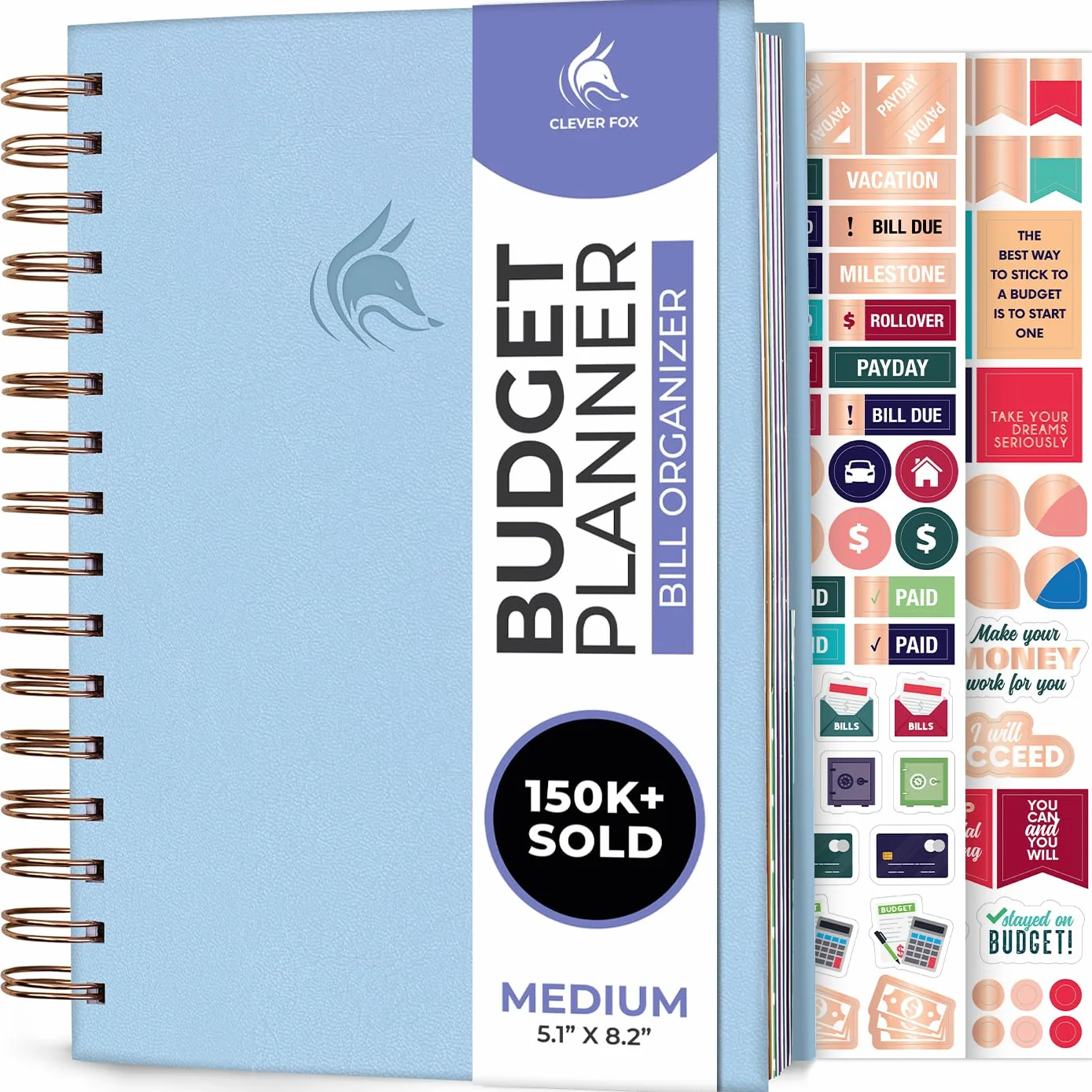 Clever Fox Budget Planner e Organizzatore mensile per bollette con tasche, taccuino per monitoraggio delle spese, diario di bilancio e pianificatore finanziario libro di bilancio per controllare i