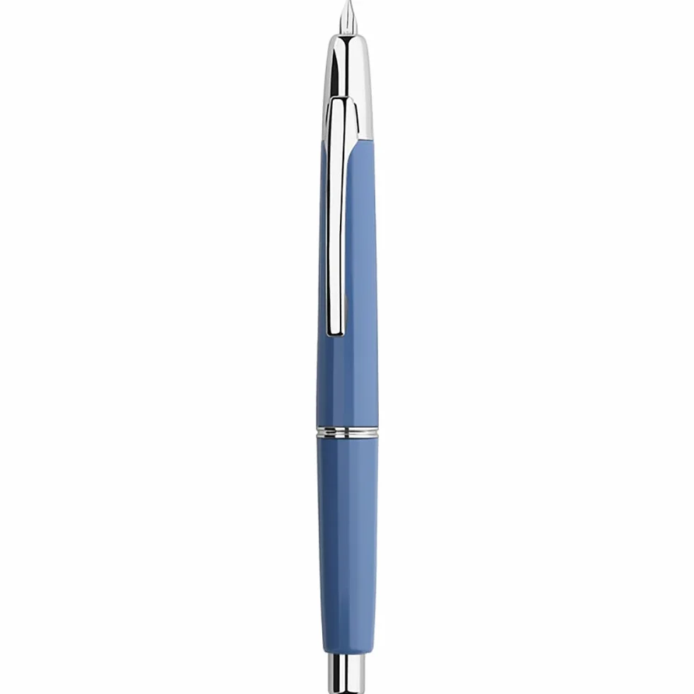 erofa Majohn A2 Press Penna Stilografica Extra Fine pennino con scatola, penna a inchiostro in resina blu retrattile con set di penne da scrittura Converter (Versione Clip Argento)