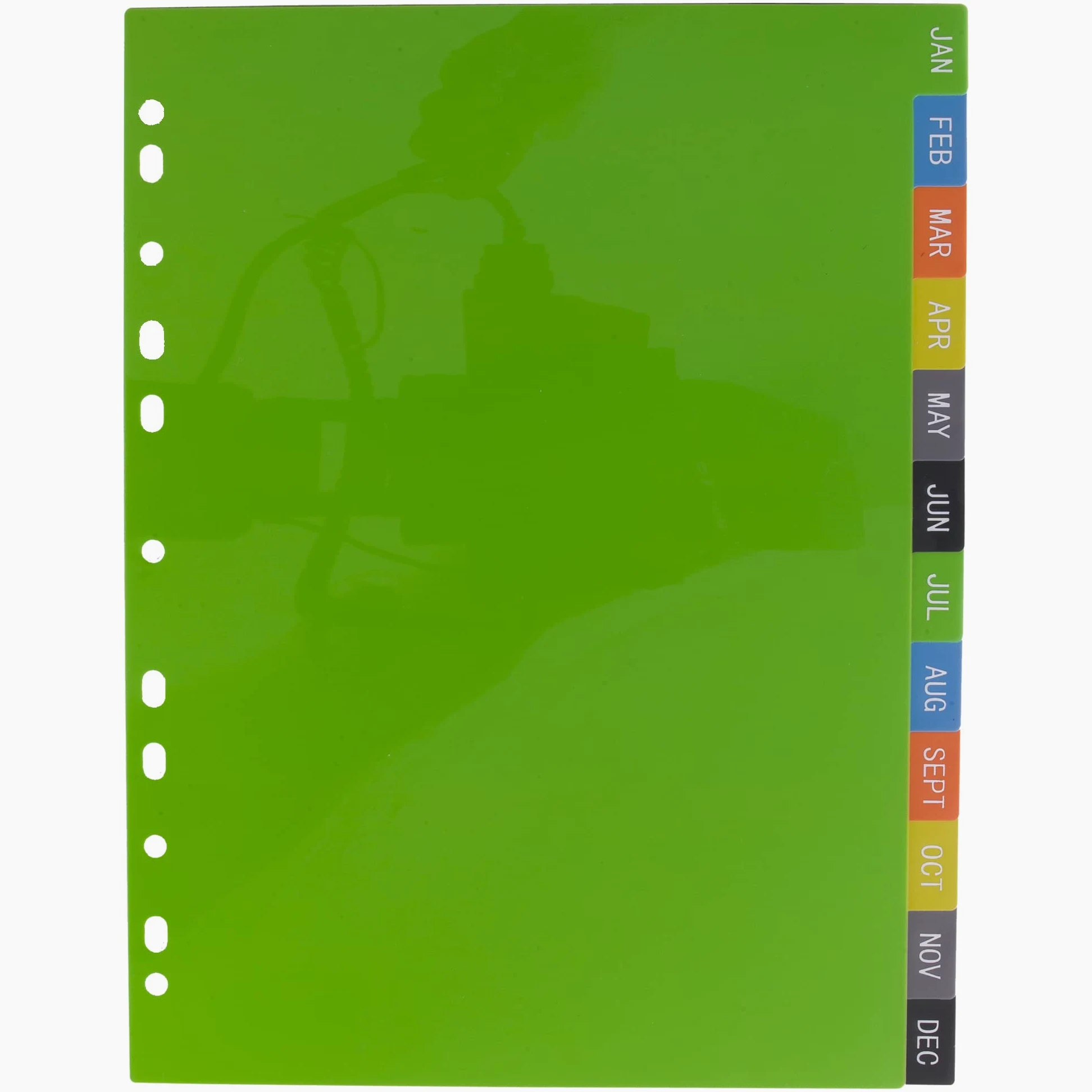 eco-eco Eco082x12 - Divisori extra larghi in formato A4, 50% riciclati, rinforzati, colori da gennaio a dicembre, 200 mic (confezione da 12), eco082 x 12