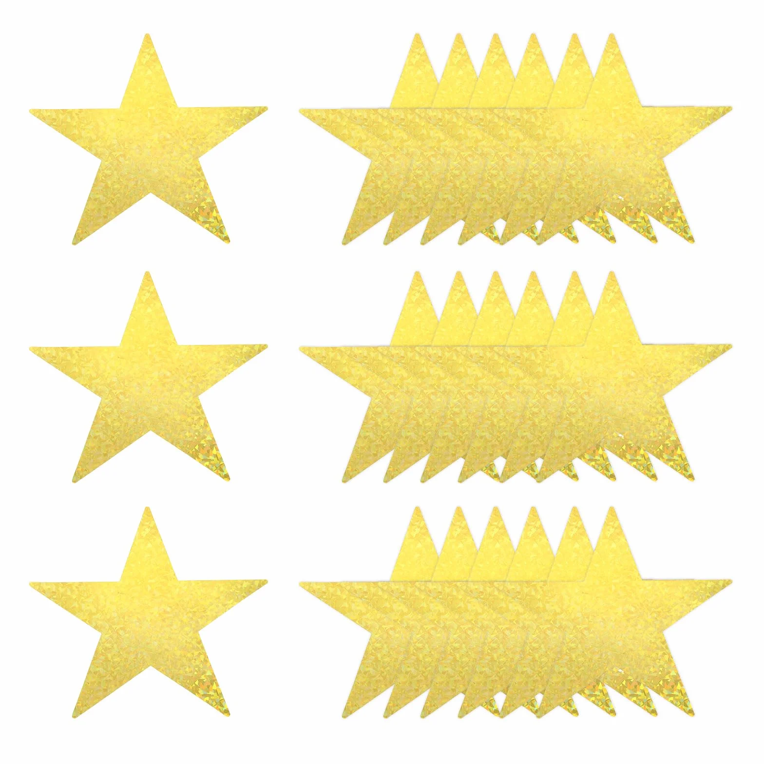 QUARKZMAN Doppia Stampa Stelle Di Carta Confetti 24Pz 6" Laser Oro Decorazioni Per Bacheca