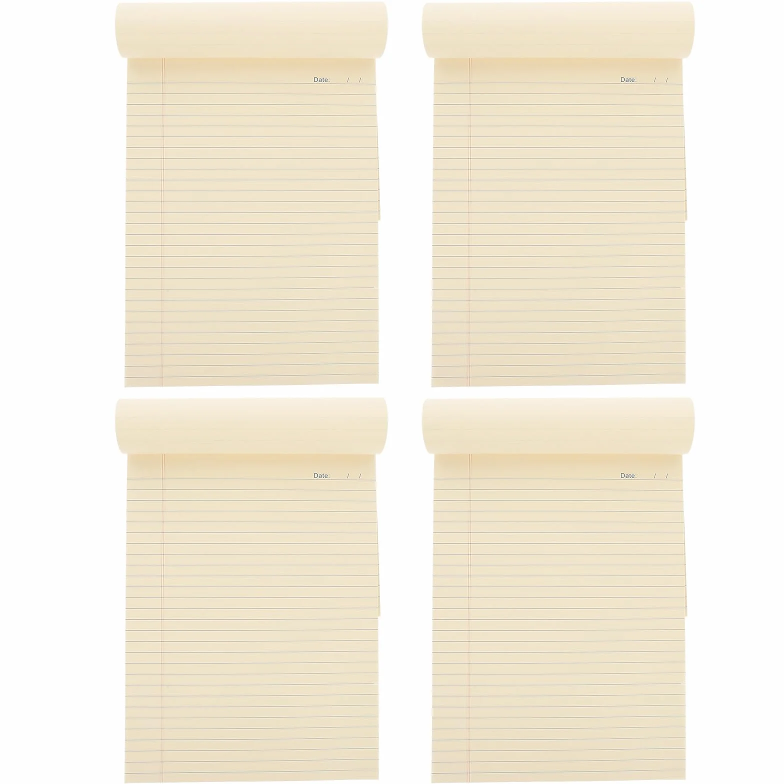 Blocco Note A4 a Righe, Set di 4 Blocchi Strappabili Carta Spessa, Adatti per Ufficio e Studio, Blocchi Note Portatili per Liste e Appunti