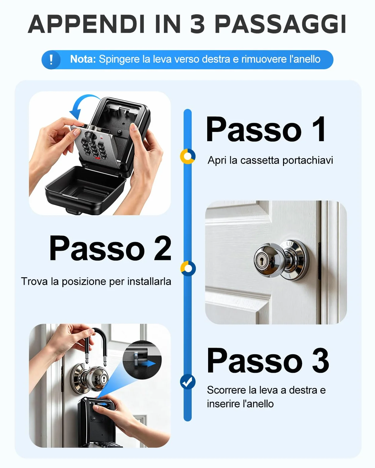 Mohard Cassetta Chiavi Codice con Gancio, Key Box 12 Cifre Combinazione, Locker Chiavi Password Ripristinabile, Resistente Cassetta Sicurezza Portachiavi DIY Cassaforte per Casa/Ufficio/Garage