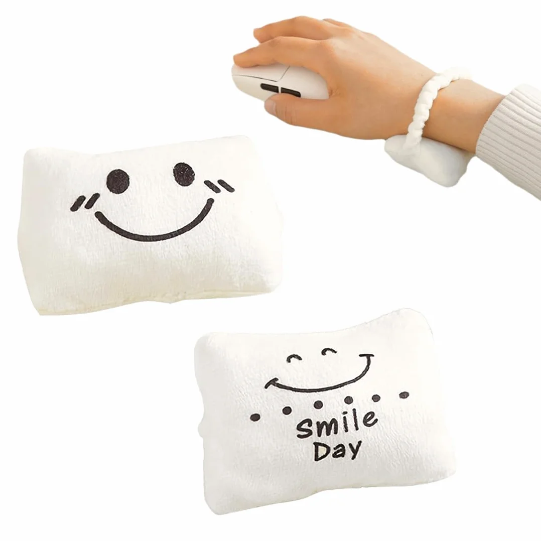 Sorriso Poggiapolsi Set Tappetino Mouse Poggiapolsi Tastiera Morbido Cotone 2 Pezzi
