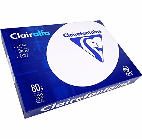 Clairalfa Lot de 5 Ramettes 500 Feuilles Papier 80g A3 420x297 mm Certifié PEFC Blanc