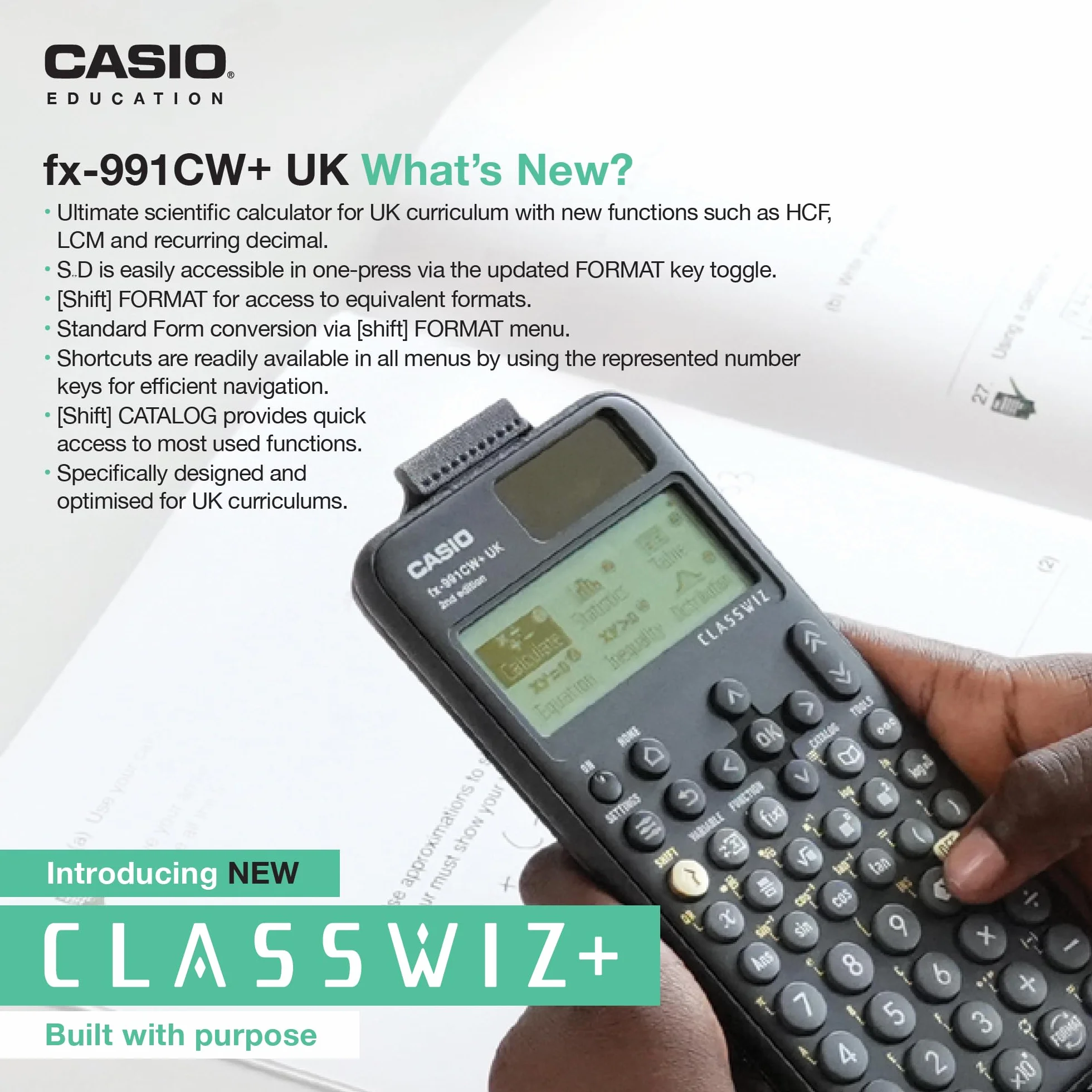 Casio fx-991CW+ - Calcolatrice scientifica (versione UK), aggiornamento dal precedente modello fx-991CW