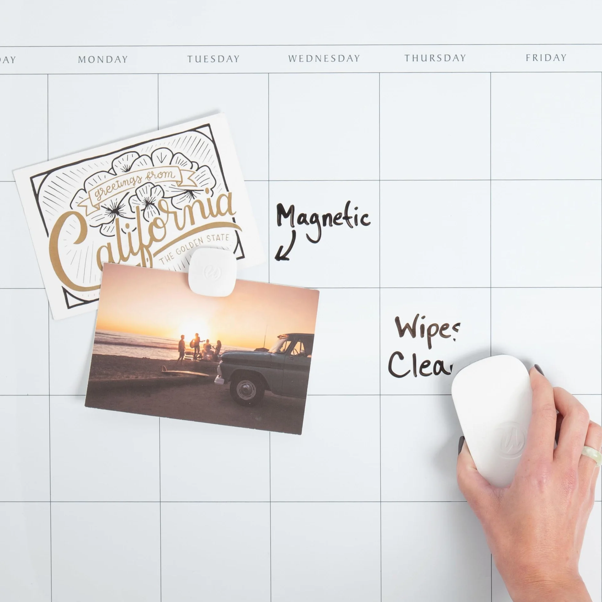 U Brands calendario mensile lavagna magnetica Silver Frame