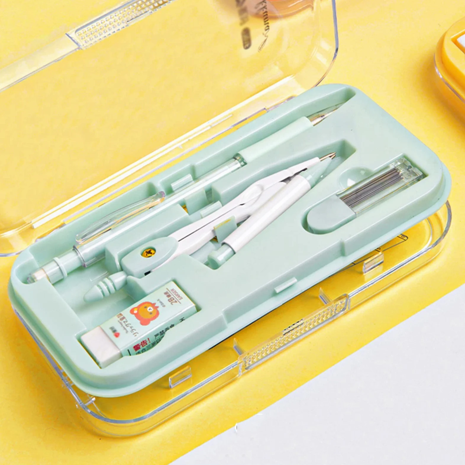 Compassi per tracciare Set geometry Set disegno bussola 0.7mm Matita meccanica Gomma da matita Protrattore Righers Drafting Bussola 8 pezzi set for studente Strumenti di misura ( Color : B )