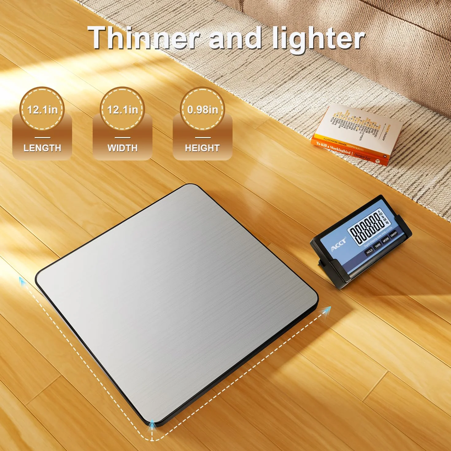 Bilancia da lettera, 440 lb/0,35 oz ad alta precisione, bilancia postale, display LCD senza fili, funzione Hold/Tara, bilancia leggera per pacchetti/bagagli/animali, batteria inclusa