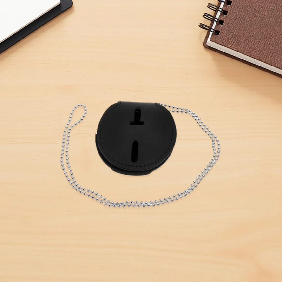 VILLCASE Porta Badge in Pu 7pezzi con Catena e Clip Rotonda per Distintivi da Lavoro