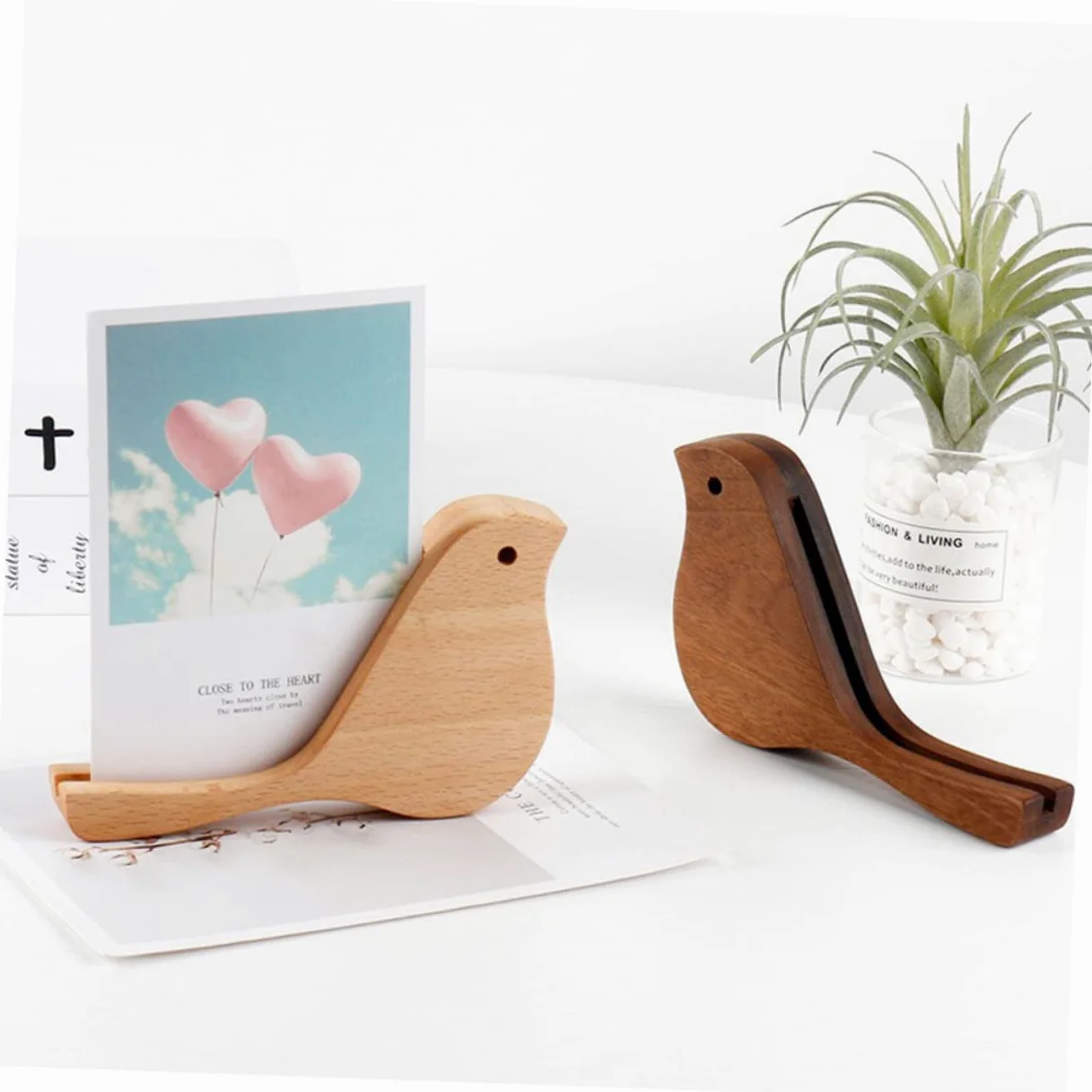 2 Pezzi Eleganti Porta Calendario Da Tavolo in Legno Decorativo Porta Cartoline Per Casa Ufficio Caffè
