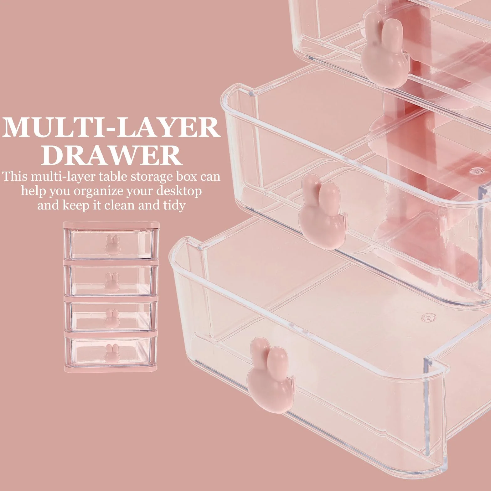 Ciieeo Scatola Da 2 Pezzi Scatola Di Immagazzinaggio Del Cassetto Custodia a Cassetto Contenitori Con Cassetti Mini Cassetti Da Scrivania Ufficio Cartone Animato Plastica Di File