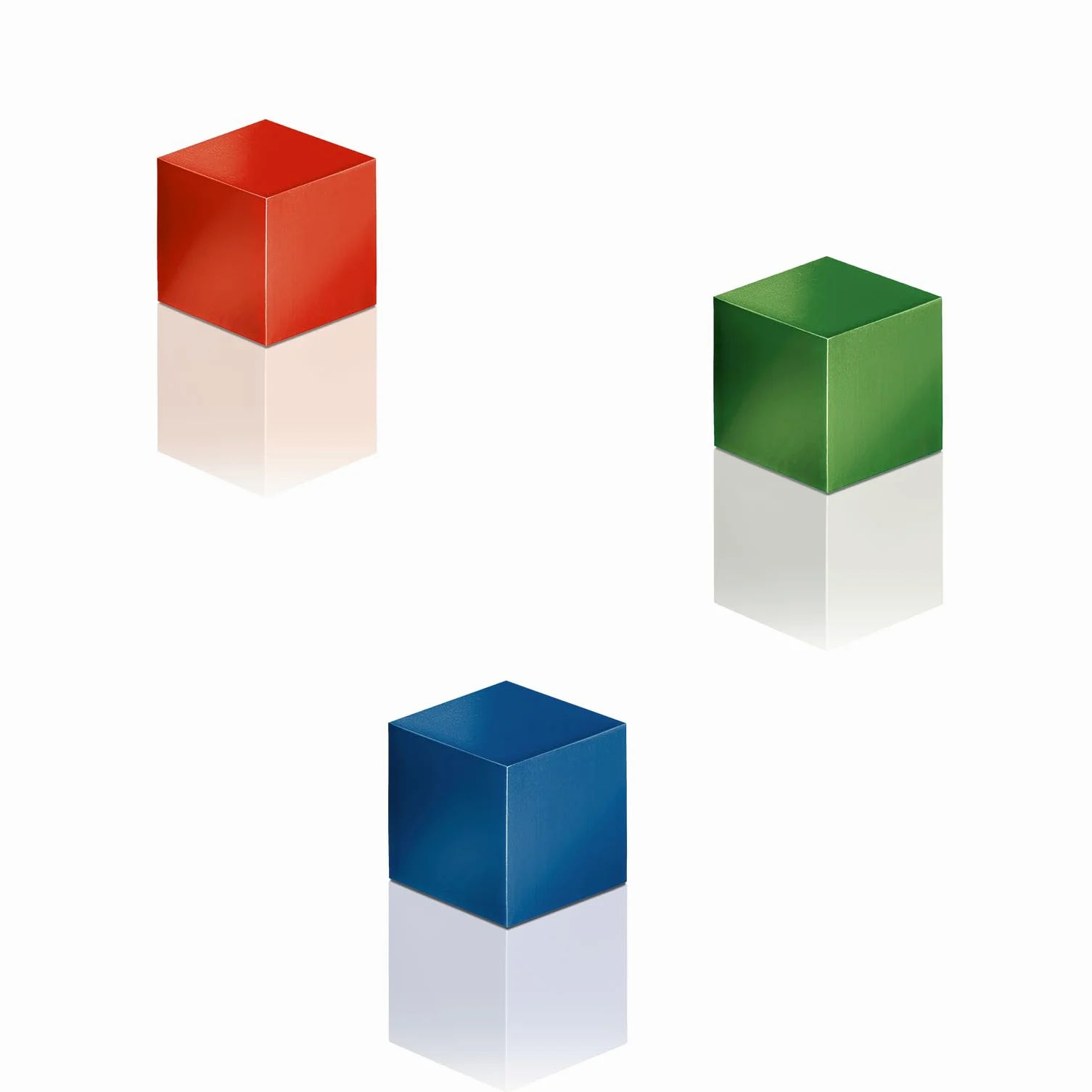 SIGEL Magneti SuperDym 1,10 x 1,10 cm | BA725, confezione da 3, cubici, neodimio N42, blu/rosso/verde