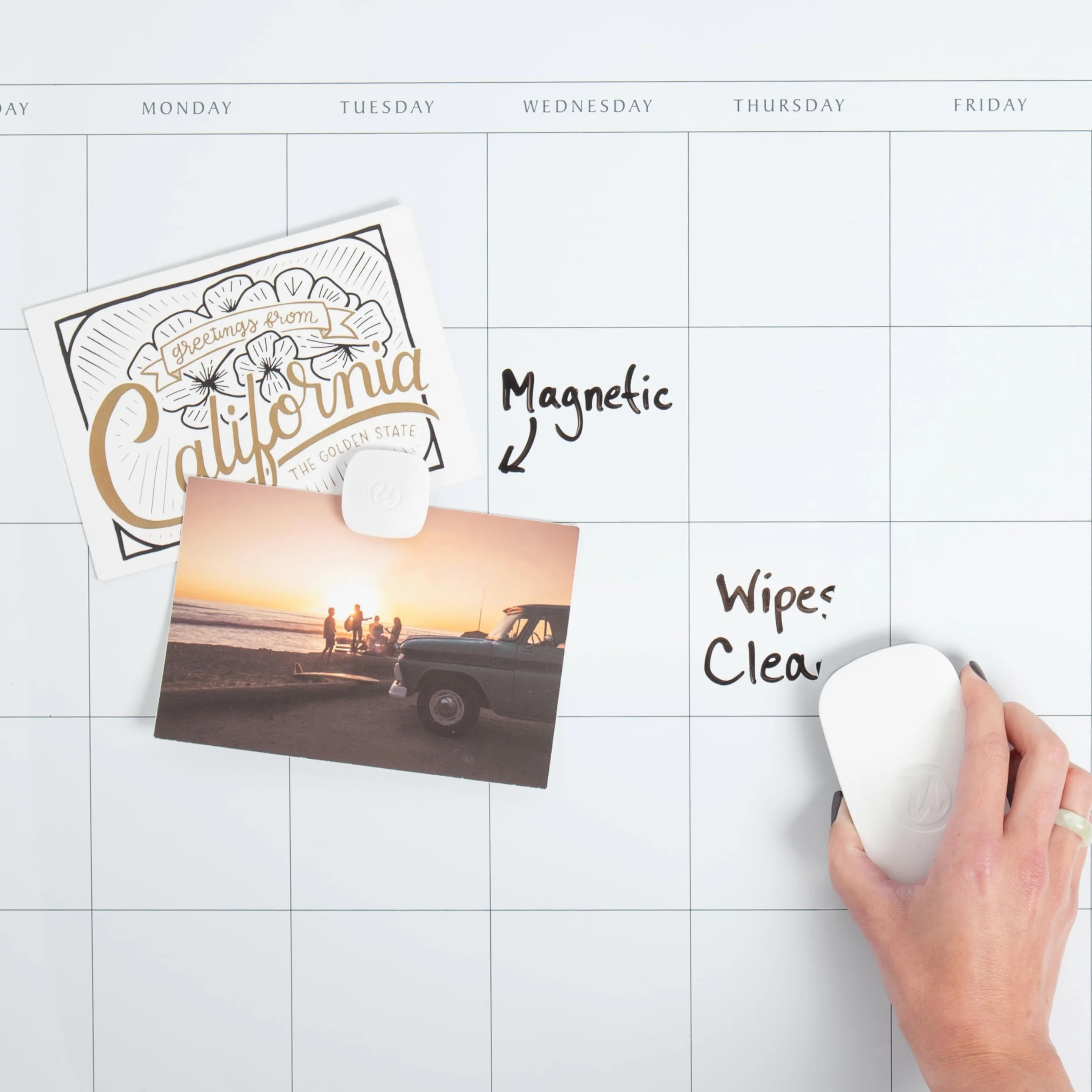 U Brands calendario mensile lavagna magnetica Silver Frame