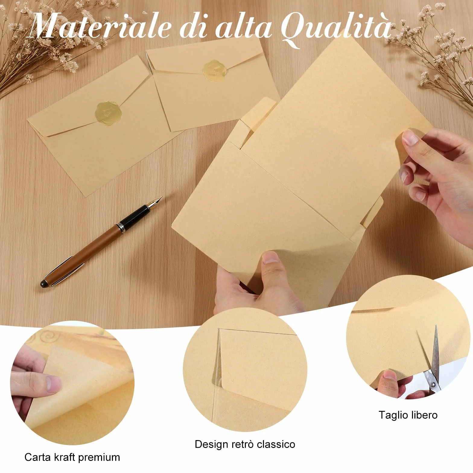 Vintage carta da lettere con buste 24 fogli per invito compleanno matrimonio