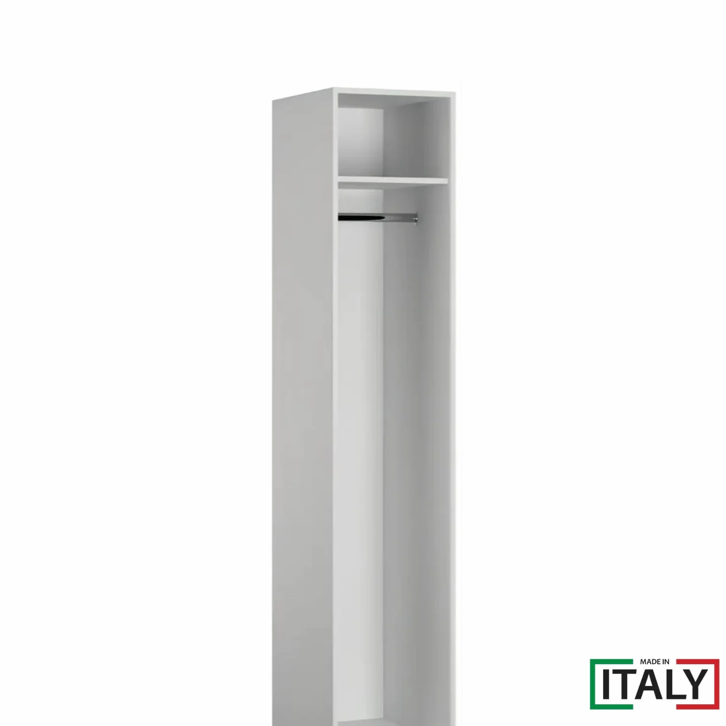 OWIJI Armadietto Spogliatoio Sporco Pulito Grigio Premium Quality Made in Italy 1 Anta 180x36x35 cm Lamiera Ripiano Appendiabiti Cartellino Armadio Palestra Ufficio Garage Salvaspazio Doppia Chiave