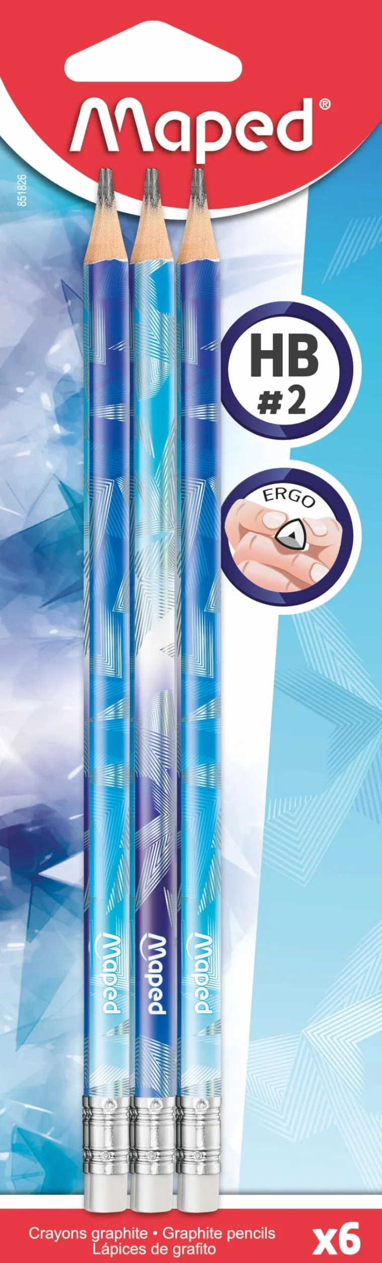 Maped Grafiti Arctic Vibes HB con gomma Matite triangolari carta miniera resistente