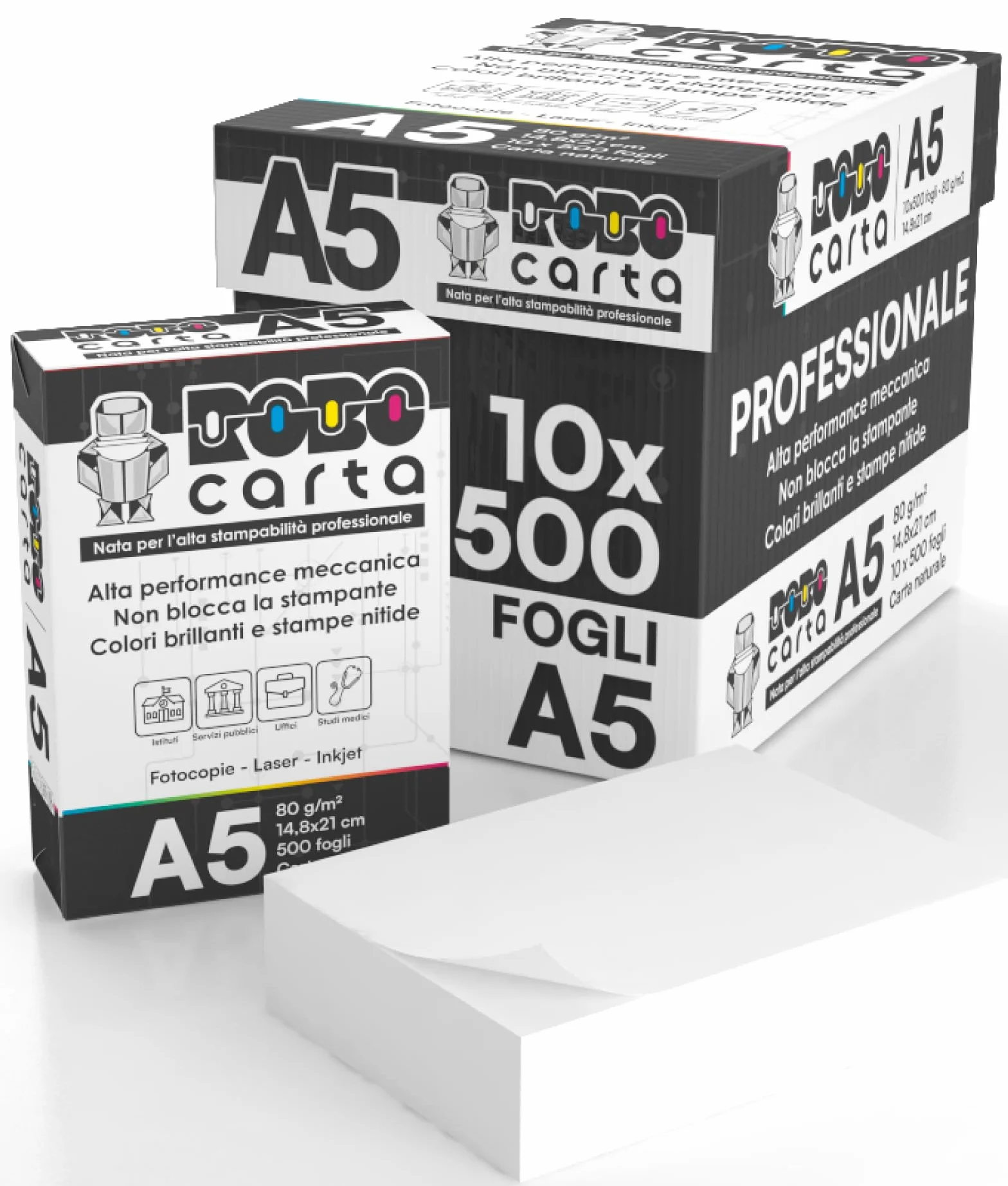 Carta A5 Ricette Mediche 10 Risme 5000 Fogli Robocarta 80gr Ufficio Fotocopie